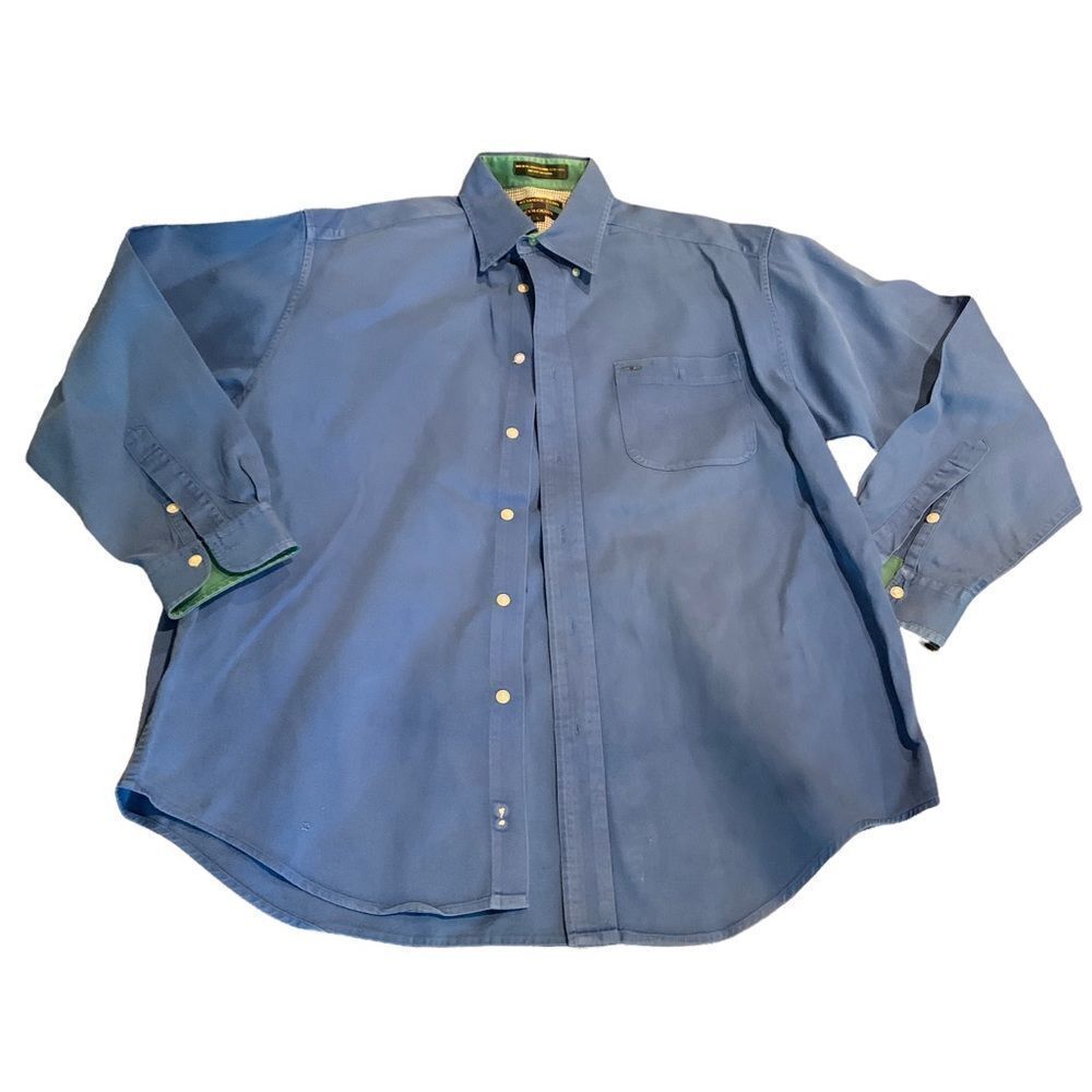 Alexander Julian Colours Blue Button Down Shirt L